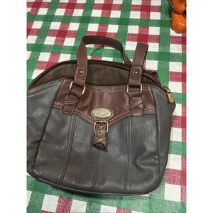 B.O.C. BORN CONCEPT WOMANS USED SHOULDER BAG FAUX LEATHER Plum  / GRAY